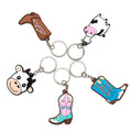 Wholesale Cute Cow Cartoon PVC Key Chain DIY Key Ring Cowboy Boot Fashionable Boot Key Holder Gift Ornament Rubber Key Chains