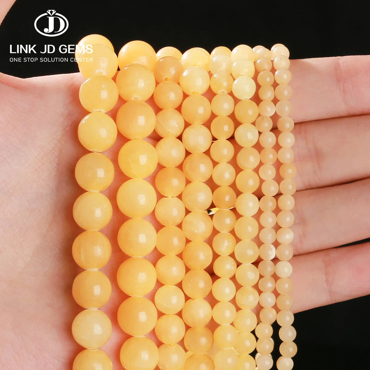 JD GEMS Wholesale High Quality 4-12mm 5A Natural Yellow Jade Beads Ideal for DIYJewelry Making