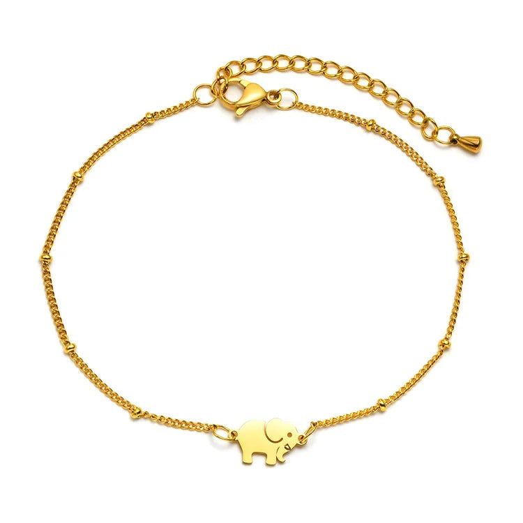 Best Selling Body Chain Jewelry Stainless Steel Gold Plated Elephant Chain Jewelry Bracelet