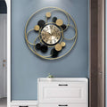 Modern Luxury Wall Clock for Home Living Room Office Shop Creative Single Face Iron Abstract Pattern Needle Display Traditional