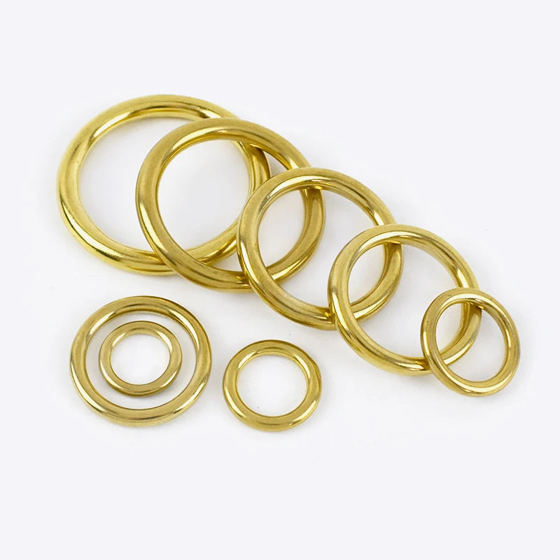 Meetee KY207 13-50mm Seamless Solid Brass Bag Connection Buckle Hardware Accessories O-ring Gold Metal Ring Brass Ring