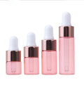 In Stock 1ml 2ml 3ml Mini Rose Gold Glass Dropper Vials/bottles With Rose Gold Dropper for Sample Essential Oil/cosmetics