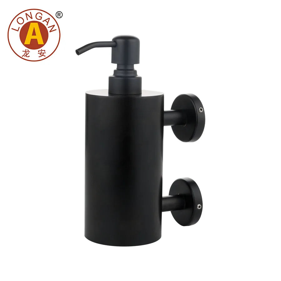 Wholesale Longan Stainless Steel Liquid Soap Dispenser Hand Pump Bottle Wall-Mounted Glass Bottles for Hotels
