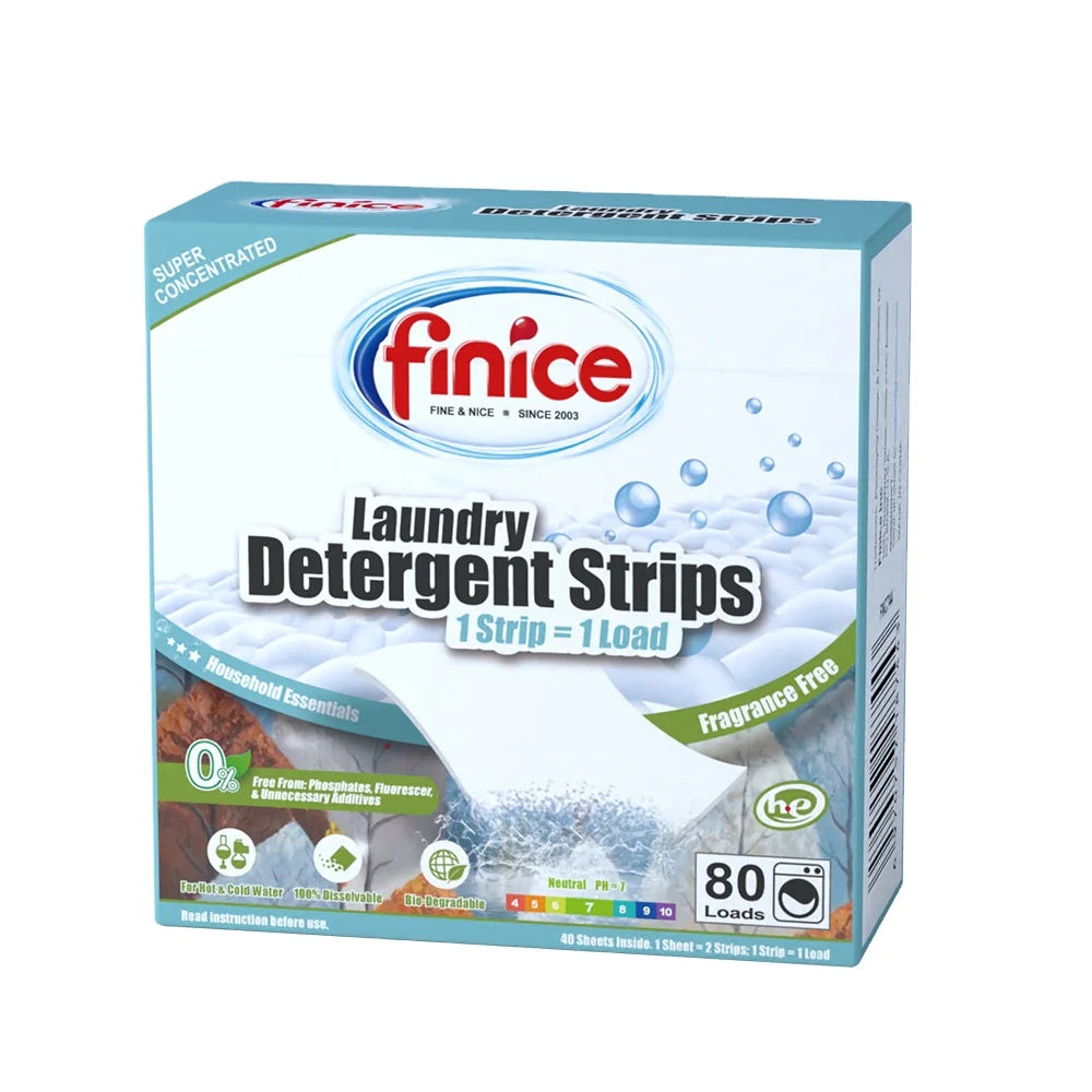 FNC744 Finice Natural Organic Disposable Eco-friendly Super Concentrated Deep Cleaning Fabric Softener Laundry Detergent Sheets