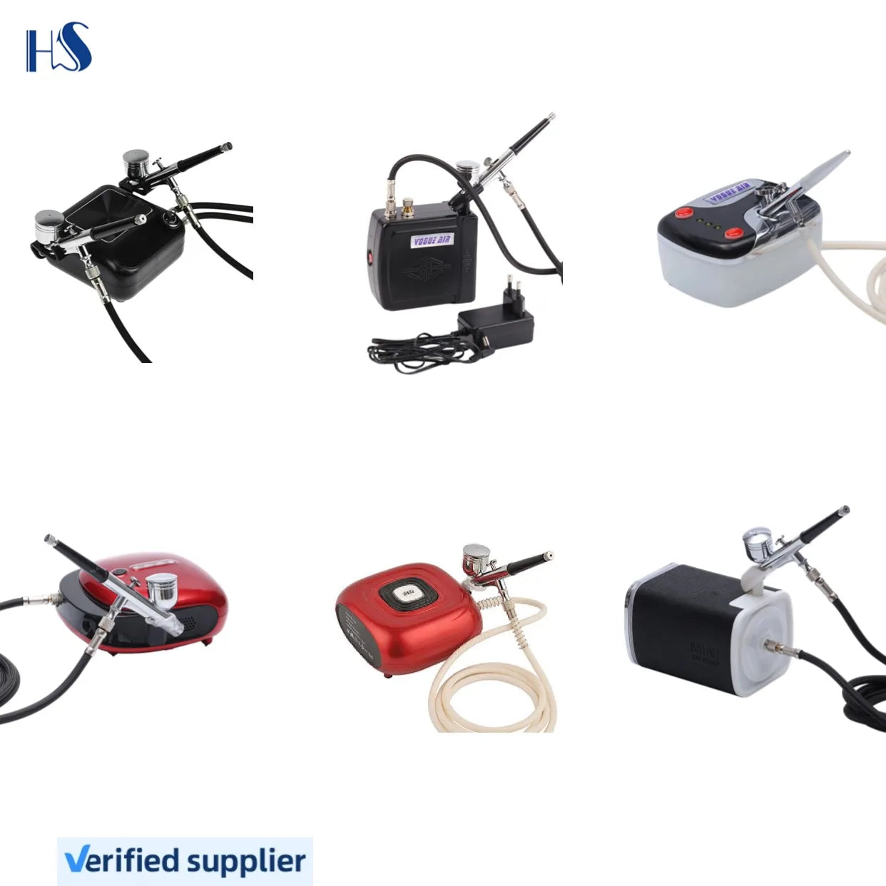 Portable Cake Compressors Nails Makeup Paint Gun Air Brush Airbrush Machine Set Kit OEM Power Adjustable HS-M901K