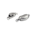 Wholesale 925 Sterling Silver Ingot Box Shape Pearl Clasp Bead Bracelet Clip for Men Women 14K 18K Rose Gold Rhodium Plated