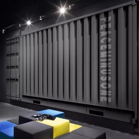 3D Iron Container Vinyl Wallpaper Dance Classroom Office Company Background Wall Hip-Hop Industrial Style Metal Wallpaper