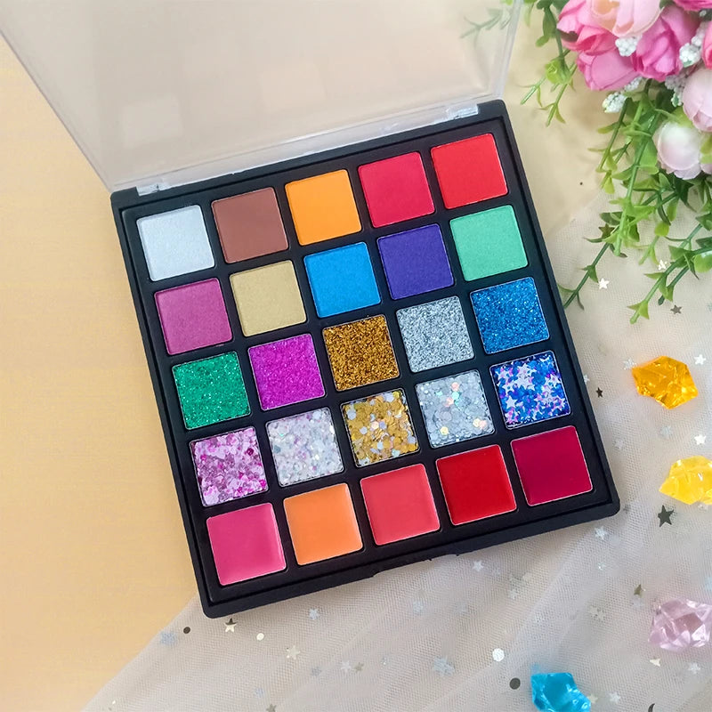 Waterproof Shimmer 25 Color Matte Lip Gloss Eyeshadow Cosmetic Highlight Face Blusher Lipstick Palette Makeup Sets