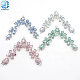 Multi-colored V Shaped Metal Alloy Glass Rhinestone Chain for Flip Flops Decoration Women Summer Sandals Slippers Accessories