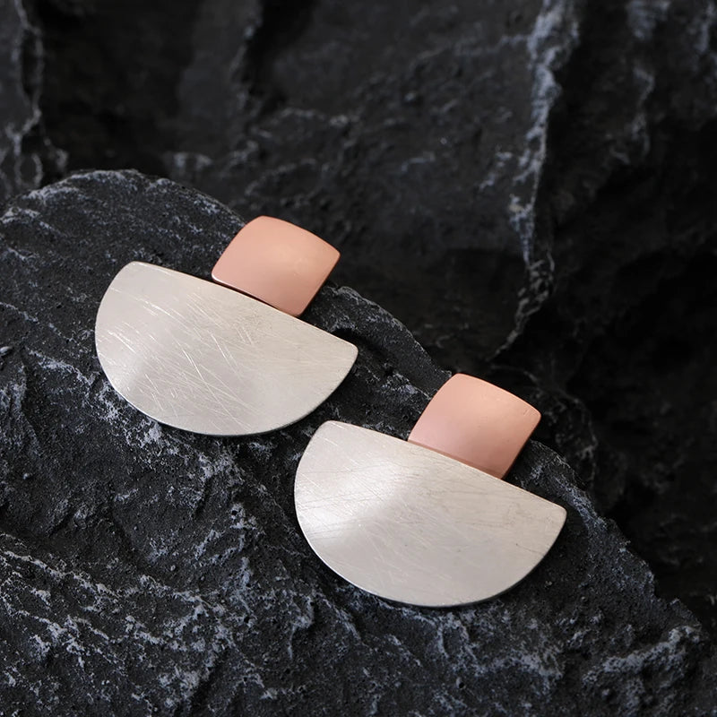 TongLing Women's Vintage Semicircle Drop Earrings Gold Plated Alloy Bezel Set Big Geometric Dangle Christian Party Fashion