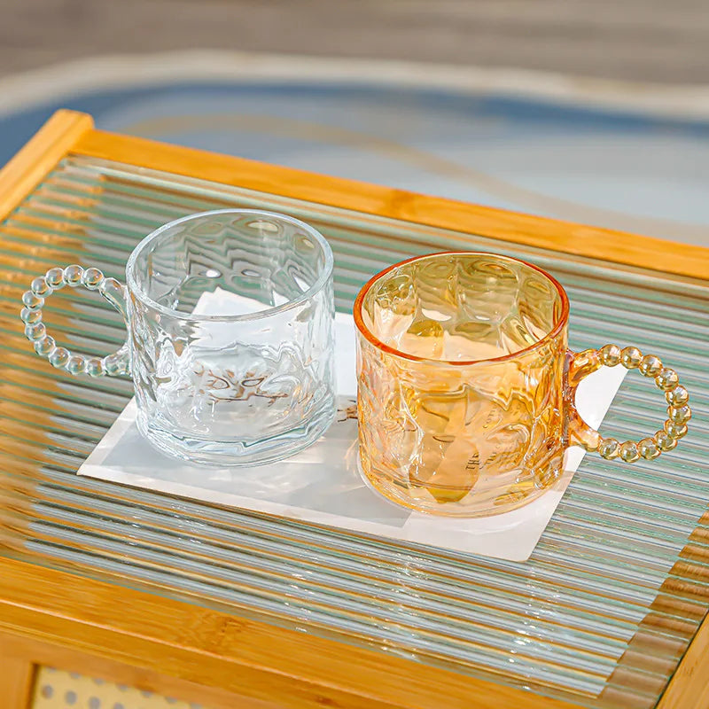 Pearl Handle Cup Drinking Water Cup Breakfast Milk Cup
