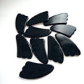 2025 Factory Price Natural Hand Made Black Obsidian Gua Sha Customized