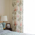 Innermor Printed Half Shading America Pastorale Faux Linen Grommet Curtains for Living Room Bedroom Window Translucent