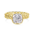 18k Gold Plated Retro Vintage Cuban Chain Solitaire 8a Crushed Iced Out Cut Cubic Zirconia Jewelry 925 Sterling Silver Ring