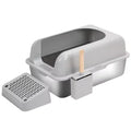 Pet Supplies Factory Wholesale New Arrival With Handles Foot-Board Scoop Portable Luxury Stainless Steel Cat Litter Box
