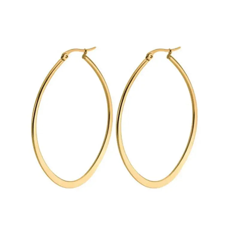 Oval Circle Hoop Earrings Oversize Minimalist Dangle Earrings Jewelry Graduation Gift