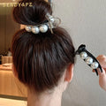 Korean Style Plastic Round Pearl Hairpins Women Catch Hair Clip Fixed Headdress Styling Hair Accessories
