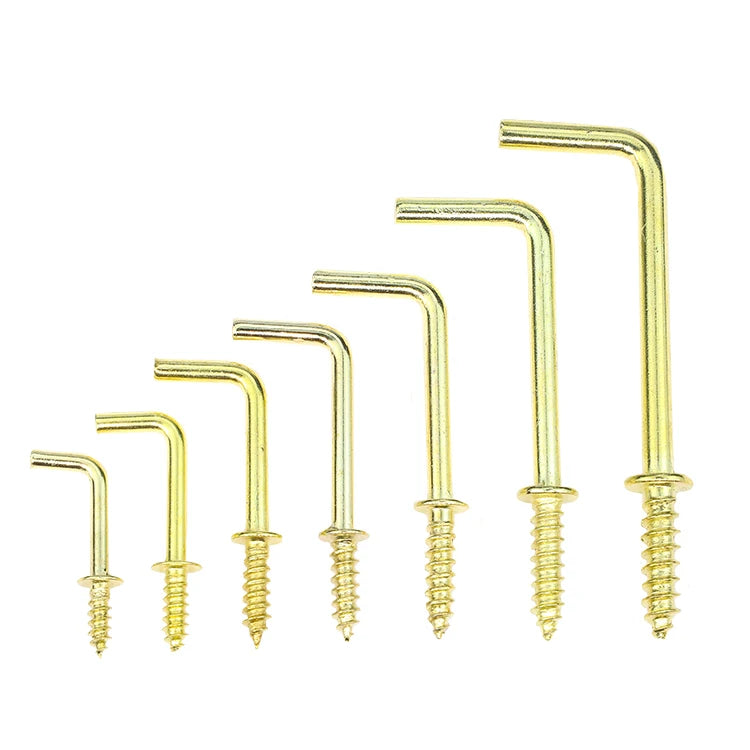 Steel 1" 1/2" 3/4" 5/8" L Shaped Right Angle Self Tapping Screw Hook Frame Hangers