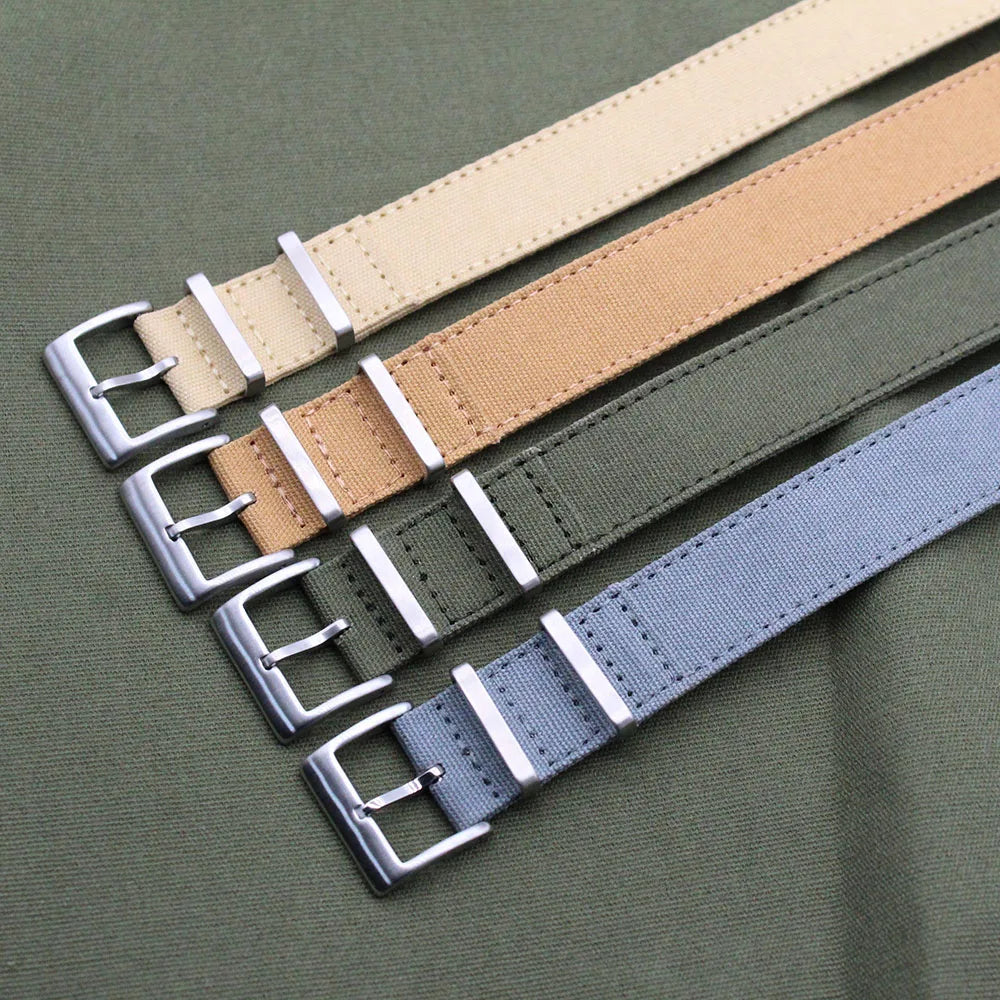 Vintage Simple Breathable Luxury Fashion Canvas Watch Strap Beige Waterproof 18mm 20mm 22mm 24mm Yunse CV-029