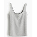 Wholesale Custom Narrow Trim Ribbed Button-top Tank Top for Women