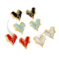 Creative Irregular Heart Enamel Earrings Stainless Steel Colorful Love Fashion Stud Earrings For Women