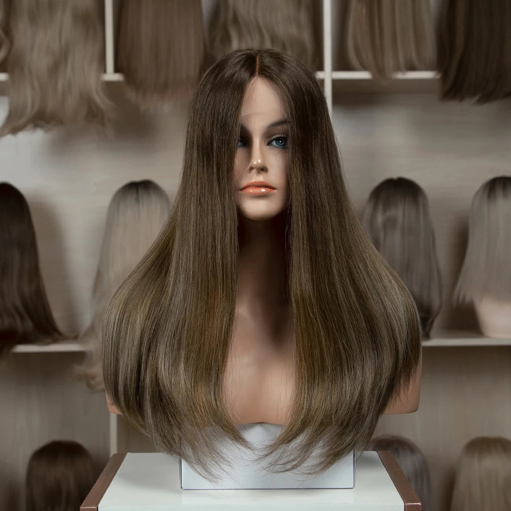 High Quality Rabbi Certification Platinum European Virgin Russian Human Hair Luxurious Orthodox Jewish Wig Kosher Wigs Lace Top