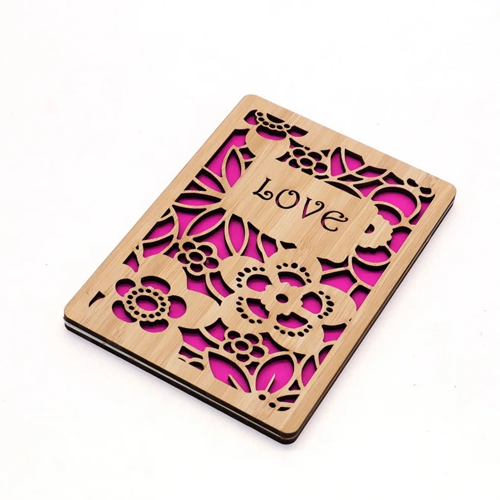 Creative DIY Wooden Greeting Card Blank Greeting Card Anniversary Valentine Card
