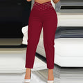 New Arrival Ladies' Cotton Wide Leg Casual Pants Breathable Formal Office Business Work Wear