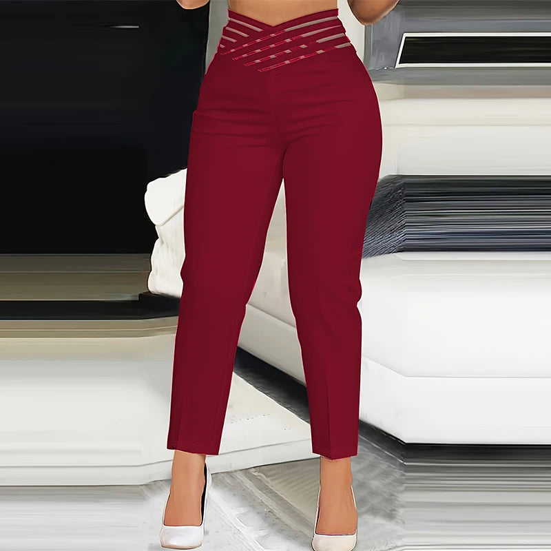 New Arrival Ladies' Cotton Wide Leg Casual Pants Breathable Formal Office Business Work Wear