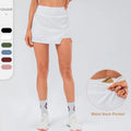 Custom Logo Women's Ribbed Athletic Skirt 2-in-1 Tennis Skirts With Inner Shorts Golf Skorts With Pockets