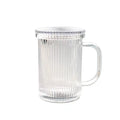 Wholesale custom color vertical striped tea cup elegant coffee cup juice drink glass mug with glass lid