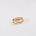Fenny 18K Gold Plated Wholesale High End Dainty Double Layer Mouth Lip Band Stainless Steel Finger Ring Trend for Women