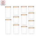 High Borosilicate Glass Jar Kitchen Glass Airtight Container with Bamboo Lid Storage