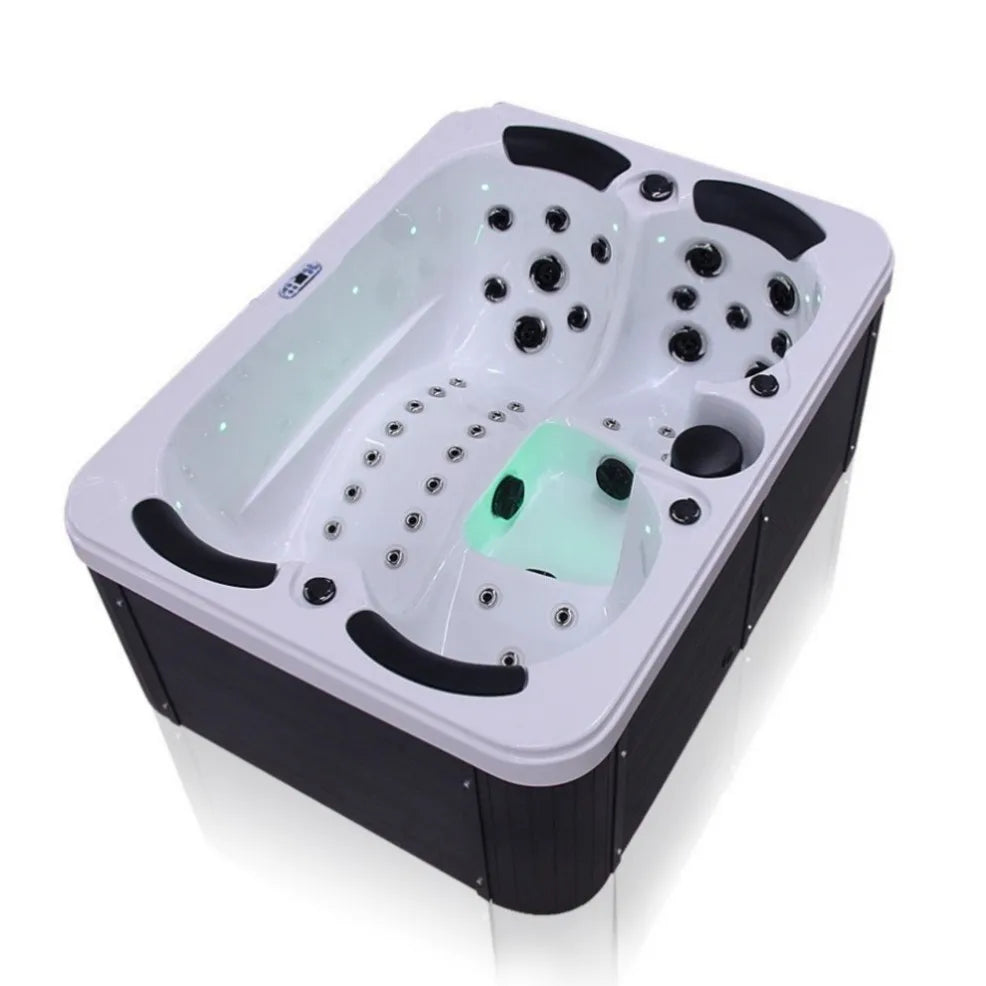 1.95m Modern Acrylic Spa Tub for 4 Adults Outdoor Swimming Pool Whirlpool Massage Soaking Bathtub for Hotels