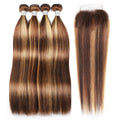 Cuticle Aligned Raw Unprocessed Virgin  Hair Silky Straight Brazilian Hair Bundles With Frontal