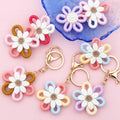 Handmade Simple Doll PU Eco-Friendly Durable Plush Woven Crochet Keychain Coin Holder Bag Charm Accessory Pendant Metal Gift