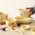 Cartoon Cherry Puppy Ceramic Cutlery Creative Breakfast Plate Niche Design Salad Bowl