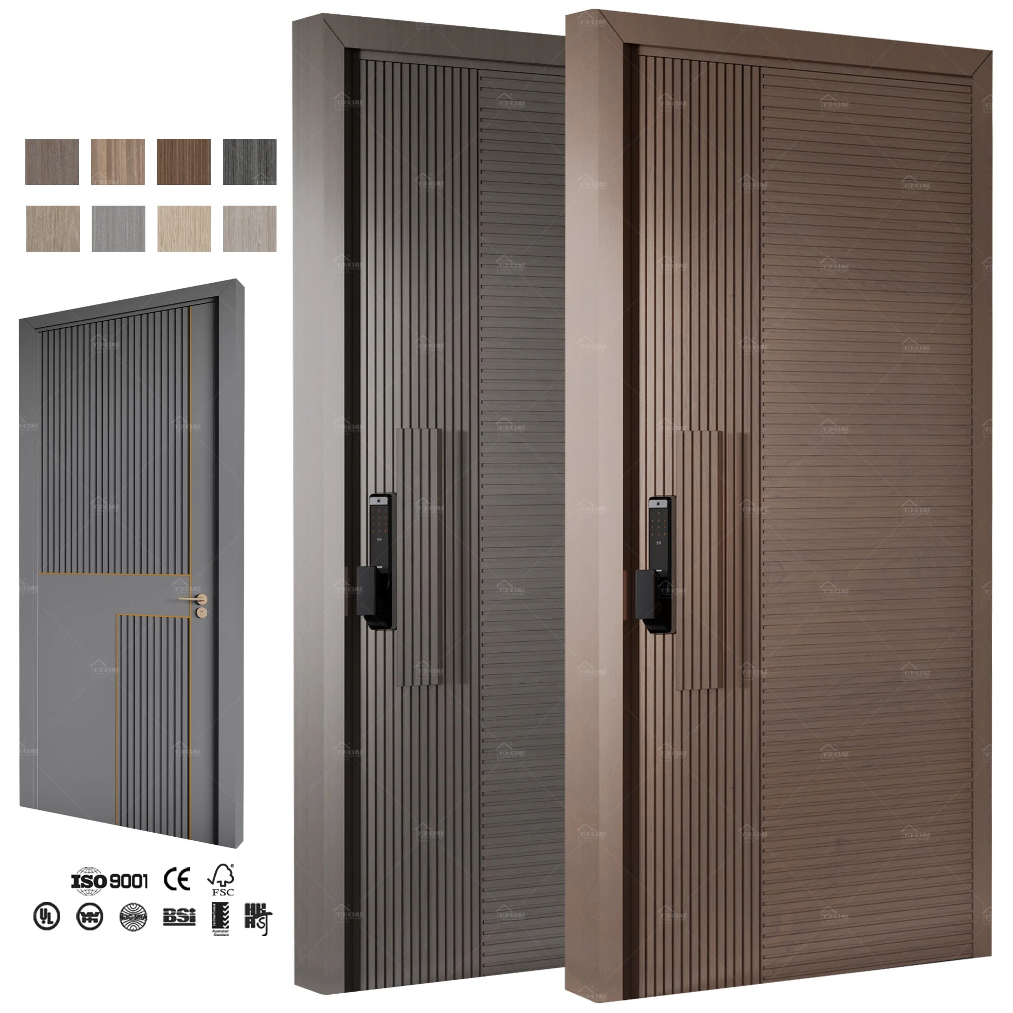 Foshan Wood Door Factory Luxury Entrance Doors for House Entrance Wood Design Front Doors