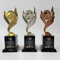 Gold Silver Bronze Metal Crystal Trophies Awards MH-NJ0186