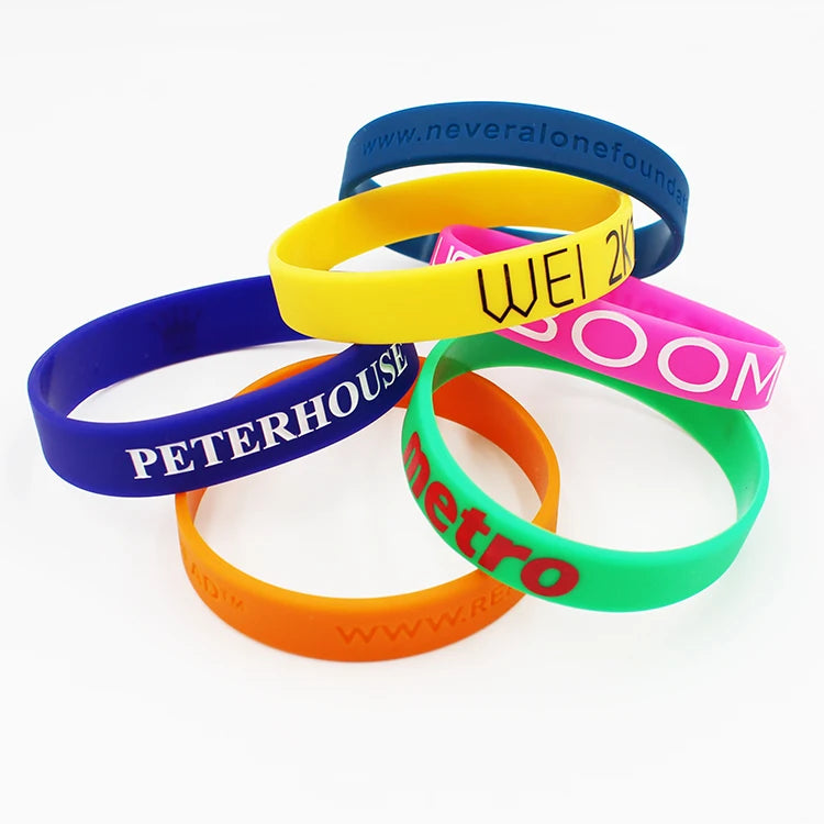 Custom Bracelet Silicone Custom logo Bracelet Wristlet Silicon Wrist Bands Custom Silicon for Souvenir Gift Wristband