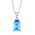 Qx Fine Jewelry Cubic Zirconia 925 Sterling Silver Rhodium-Plated Crystal Women's Fashion Pendant Necklace Chain Necklace Gift