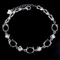 Sterling Silver 7*9mm Semi Mount Bracelet Blank Empty Support Mountain Claw Setting S925 Base Holder Without Stone for DIY Inlay