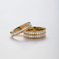 Fashion Tarnish Free Double Layer 18K Gold Plated Zircon Ring Stainless Steel Full Diamond Finger Rings Jewelry YF2723