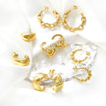 18k Gold Plated Accessories Women Fashion Jewelry Earrings Stainless Steel Colored Waterproof C Hoop Earrings
