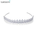 LUOTEEMI Large Wedding Tiara and Crown Flower Girl Zircon Pin New Crystal Bridal Wholesale Hair Accessory