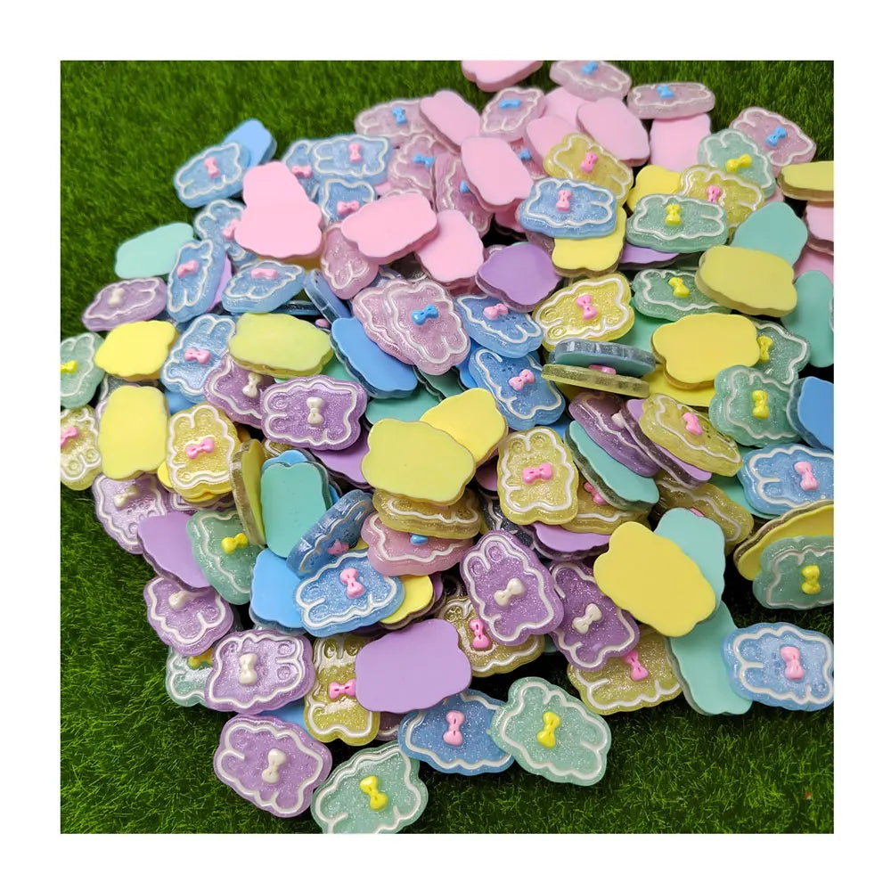 100Pcs New Cute Resin 21*30mm Cartoon Bowknot Rabbit Flat Back Fit Phone Deco Parts Embellishments for Hair Bows Accessor