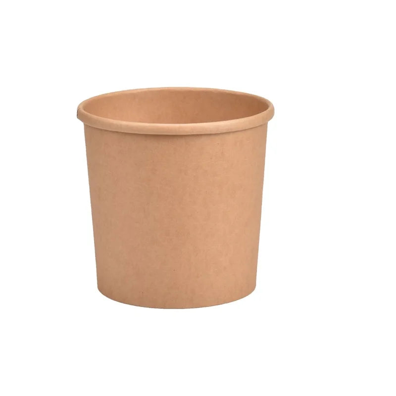 Take Out Food Packaging Containers Disposable Kraft Soup Bowl With Lid