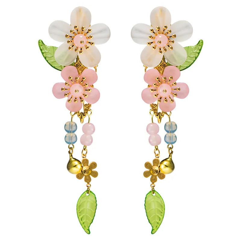 Children's Vintage fairy Headdress  Princess Crystal Flower Hairpin  Tassel Hair Accessories for Girl