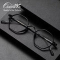 High End Quality Polygon Vintage Optical Designer logo Eyeglasses Titanium Gentleman Prescription Glasses Eyewear Frames for Men