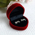 Handmade High Grade Red Flocking Ring Box Plastic Pendant Earring Velvet Jewelry Packaging for Wedding Perfect Diamond Proposal